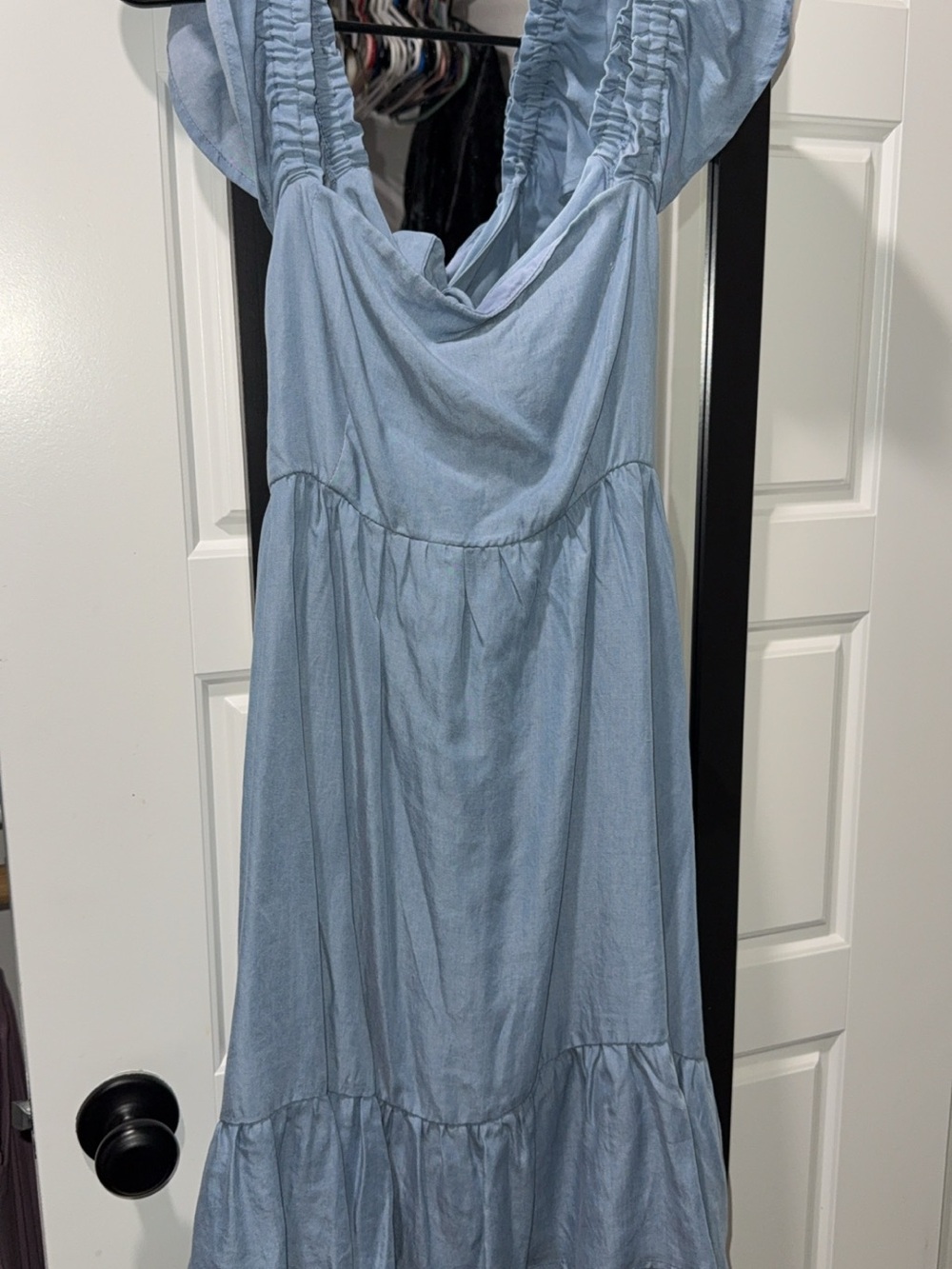 Light Blue Tiered Sundress open back